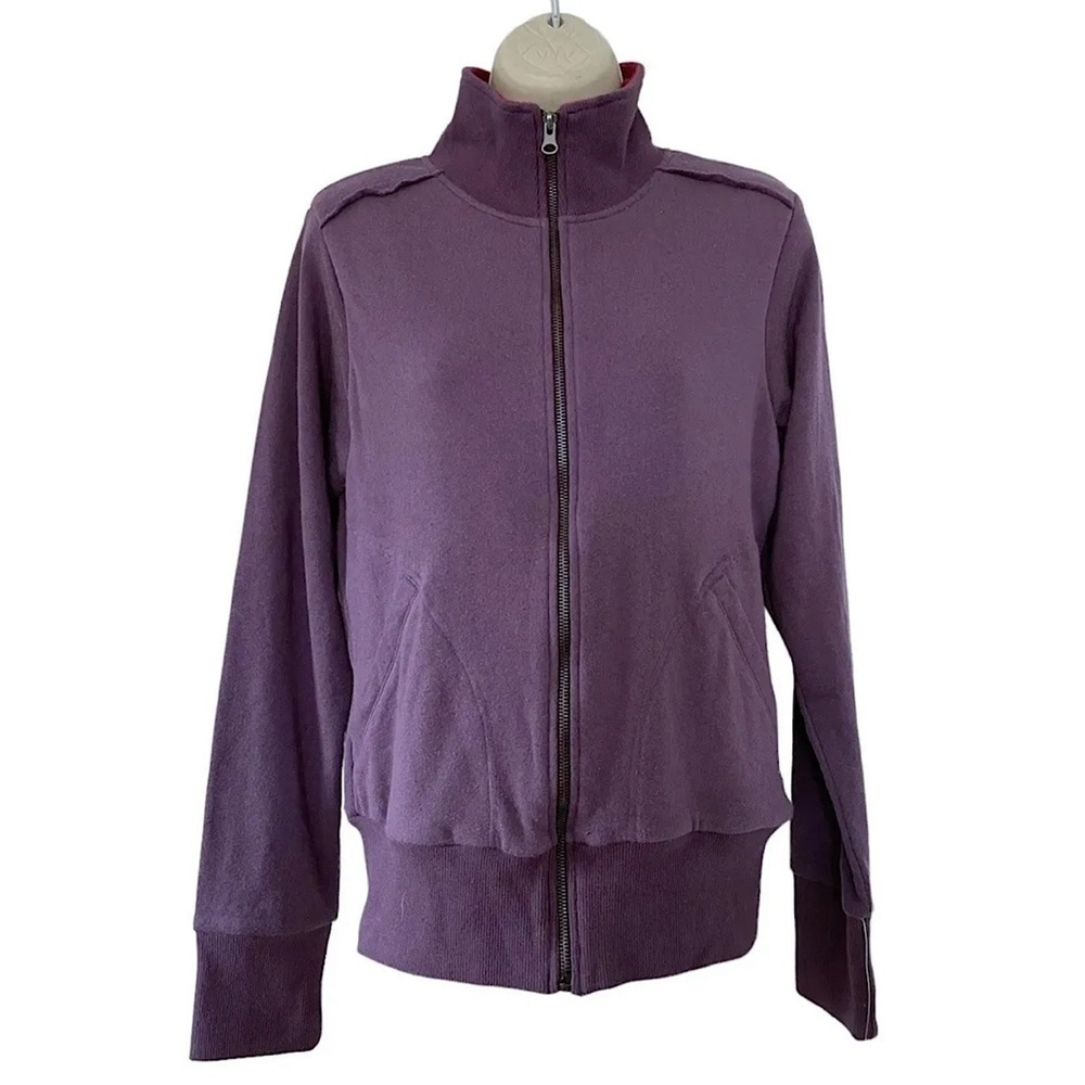 Burton Women’s Sz M Full Zip Eggplant Track Jacket Terry Cloth Lined NWT VTG